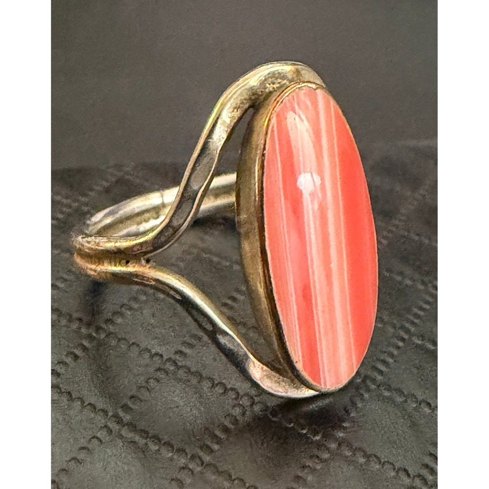 Vintage Mexican Sterling Silver Ring Red Stone 925 Size 9
